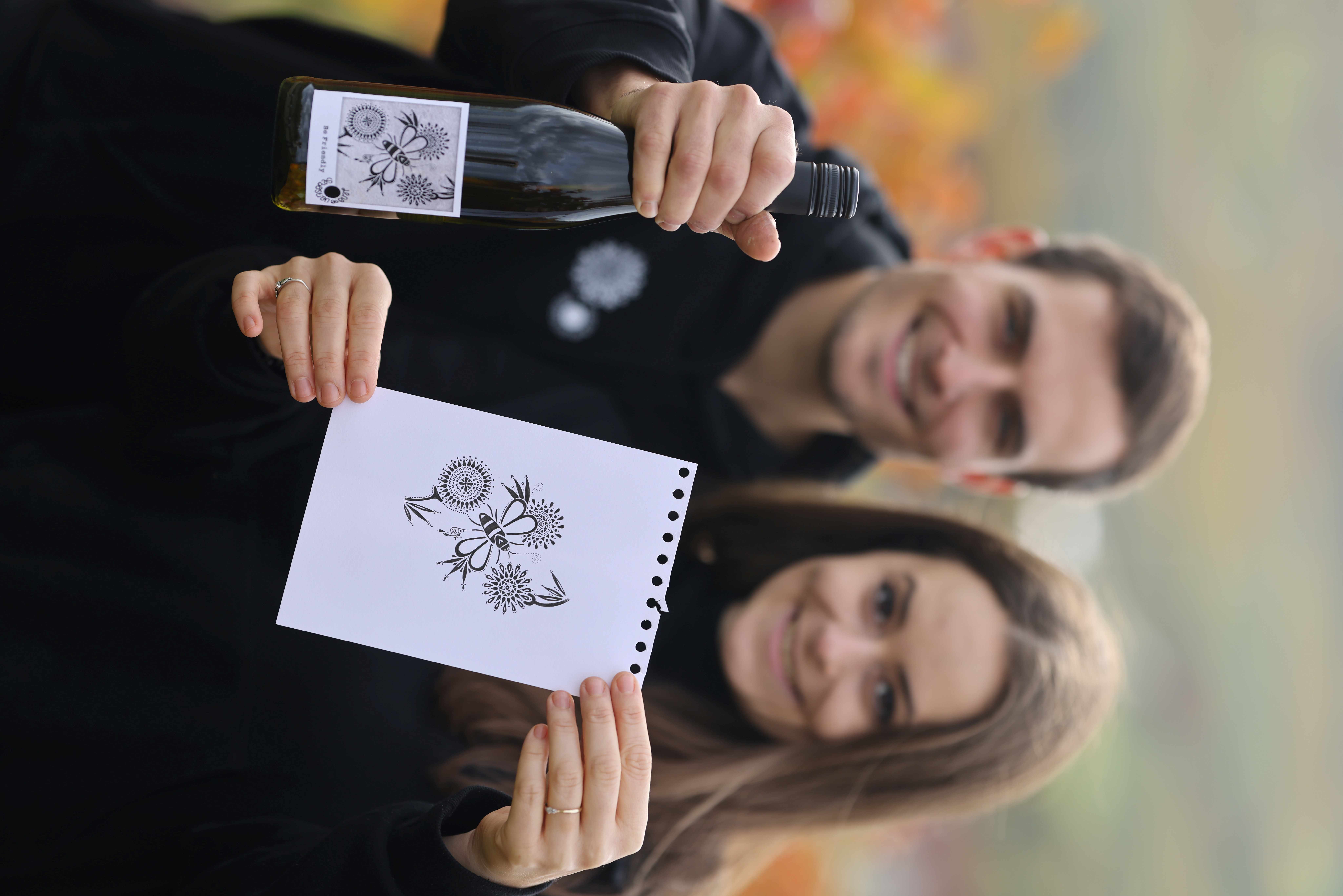 Lena und Sebastian by Weingut Baum Weinflasche Etikett