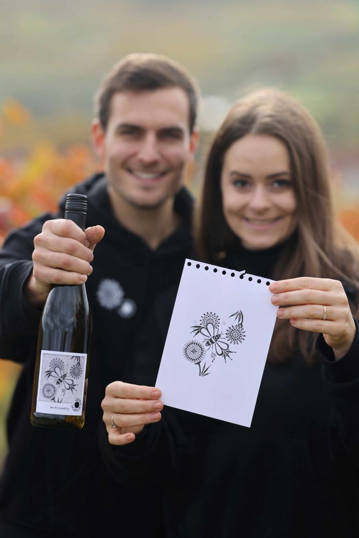 Lena und Sebastian by Weingut Baum Weinflasche Etikett