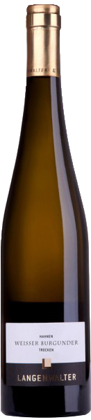 Weingut Langenwalter Weinflasche Hahnen Weisser Burgunder